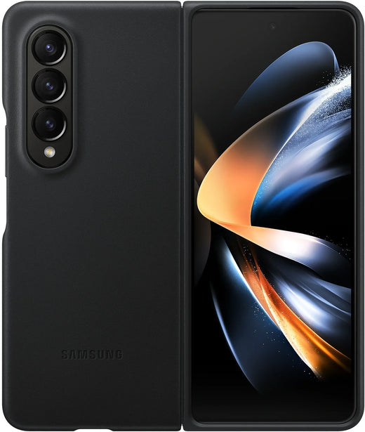 Samsung Leather Cover Galaxy Z Fold4 Black - Essentify