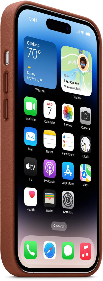 Apple Leather Case With Magsafe Iphone 14 Pro Max Umber - Essentify