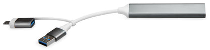 Xccess Usb-C Multi-Hub To 4 Usb Grey - Essentify