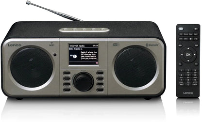 Lenco Internet Dab+ Bluetooth Radio Black/Silver - Essentify