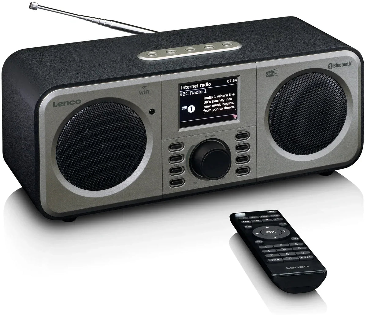 Lenco Internet Dab+ Bluetooth Radio Black/Silver - Essentify