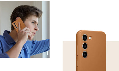 Samsung Leather Cover Galaxy S23 5G Camel - Essentify