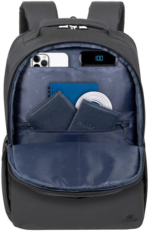 Rivacase Tegel Coated Eco Laptop Backpack 15.6Inch Black - Essentify