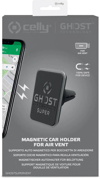 Celly Ghostsupervent Universal Magnetic Car Holder Black - Essentify