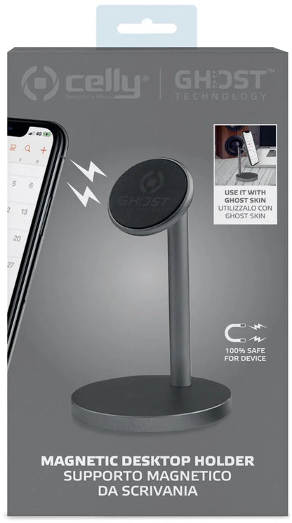 Celly Ghostdesk Universal Magnetic Desk Holder Dark Grey - Essentify