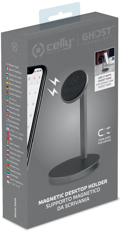 Celly Ghostdesk Universal Magnetic Desk Holder Dark Grey - Essentify