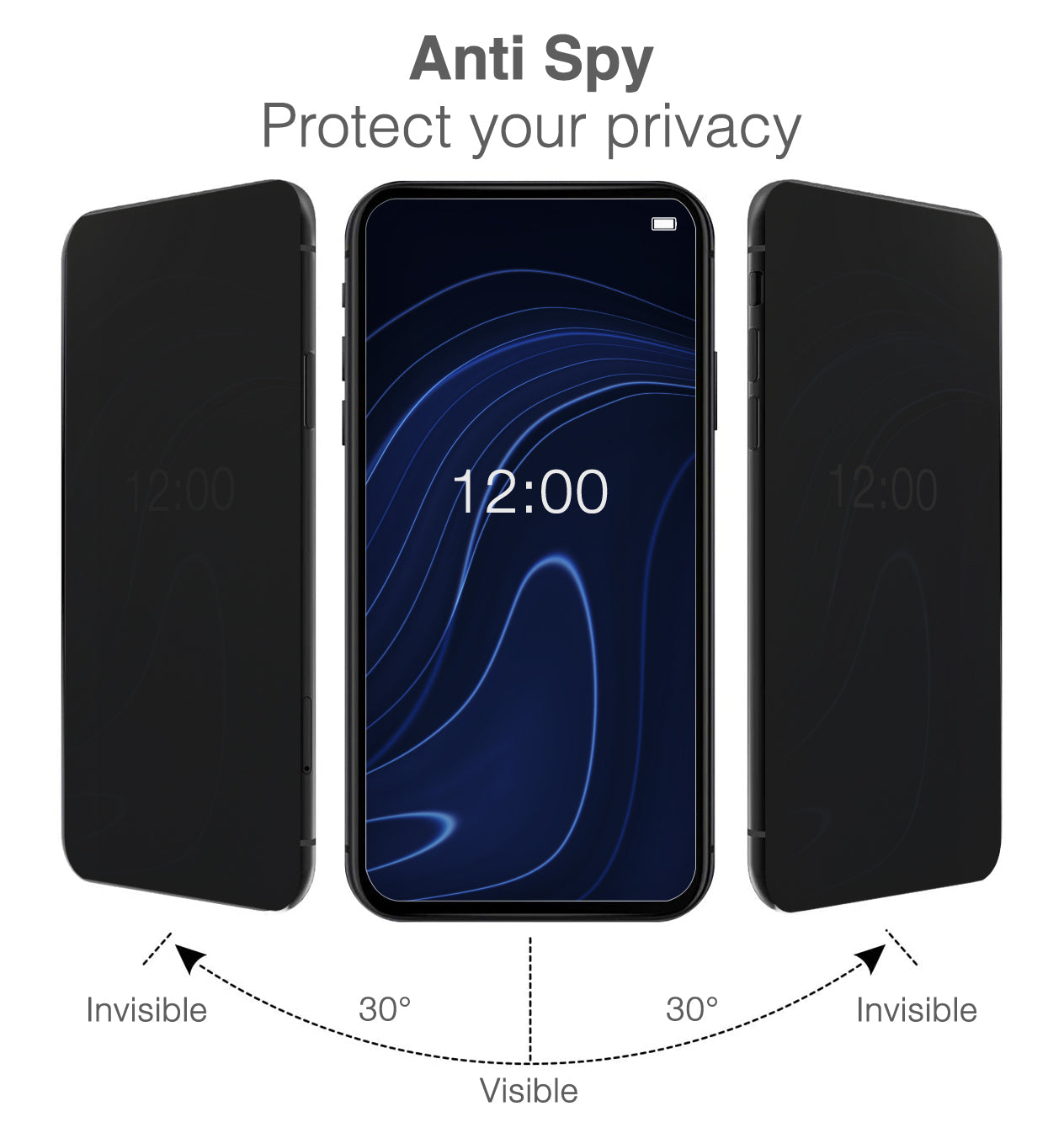 Mobilize Privacy Glass Screen Protector - Black Frame - For Apple Iphone 15 Pro Max