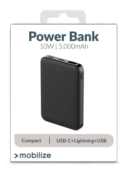 Mobilize Power Bank 5000Mah 15W Black - Essentify
