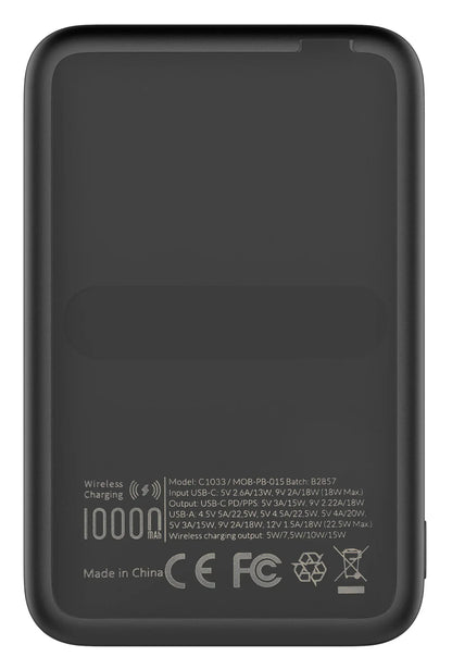 Mobilize Magnetic Wireless Magsafe Compatible Pd Stand Power Bank 10000Mah 15W Black - Essentify