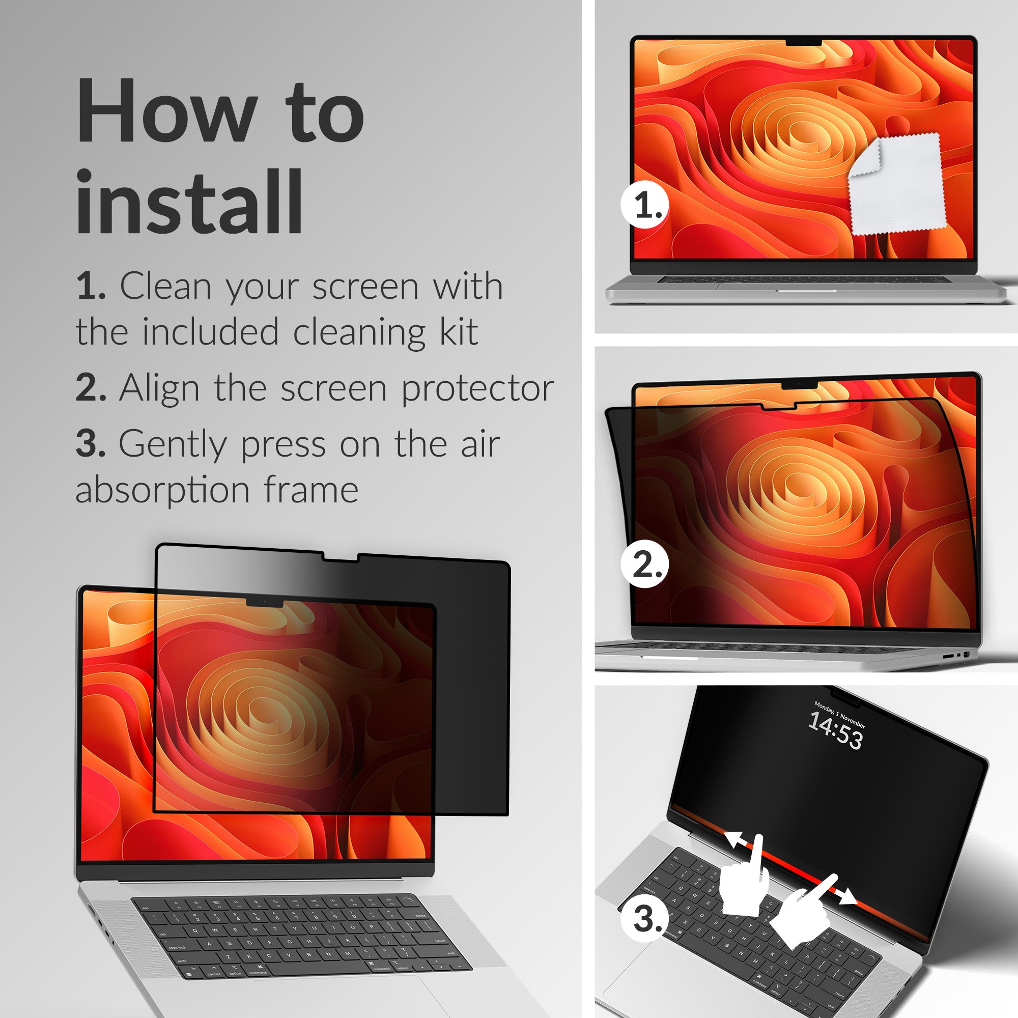 Mobilize Privacy Screen Protector For Apple Macbook Air 13.6Inch (2022 - 2024)