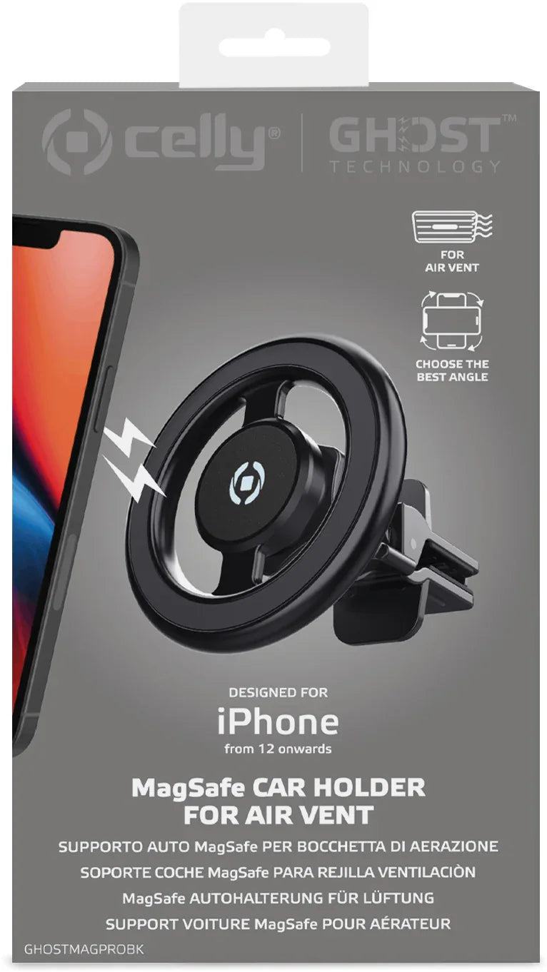 Celly Ghostmagpro Magsafe Car Holder Black - Essentify