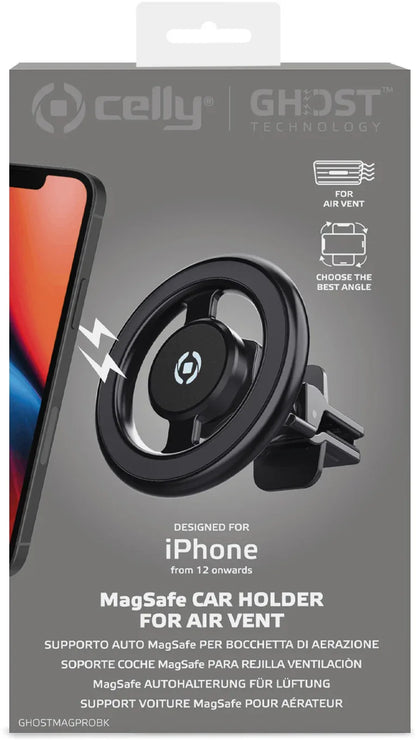 Celly Ghostmagpro Magsafe Car Holder Black - Essentify