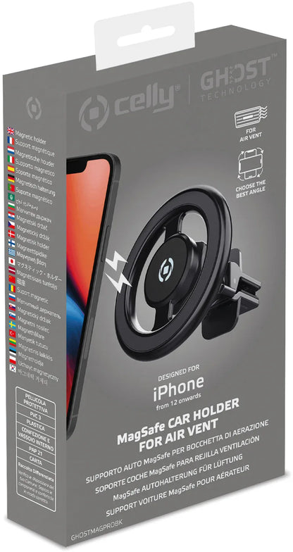 Celly Ghostmagpro Magsafe Car Holder Black - Essentify