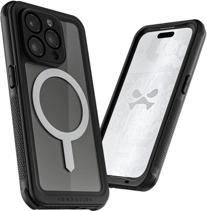 Ghostek Nautical Waterproof Magsafe Case + Belt Swivel Holster Apple Iphone 15 Pro Clear - Essentify