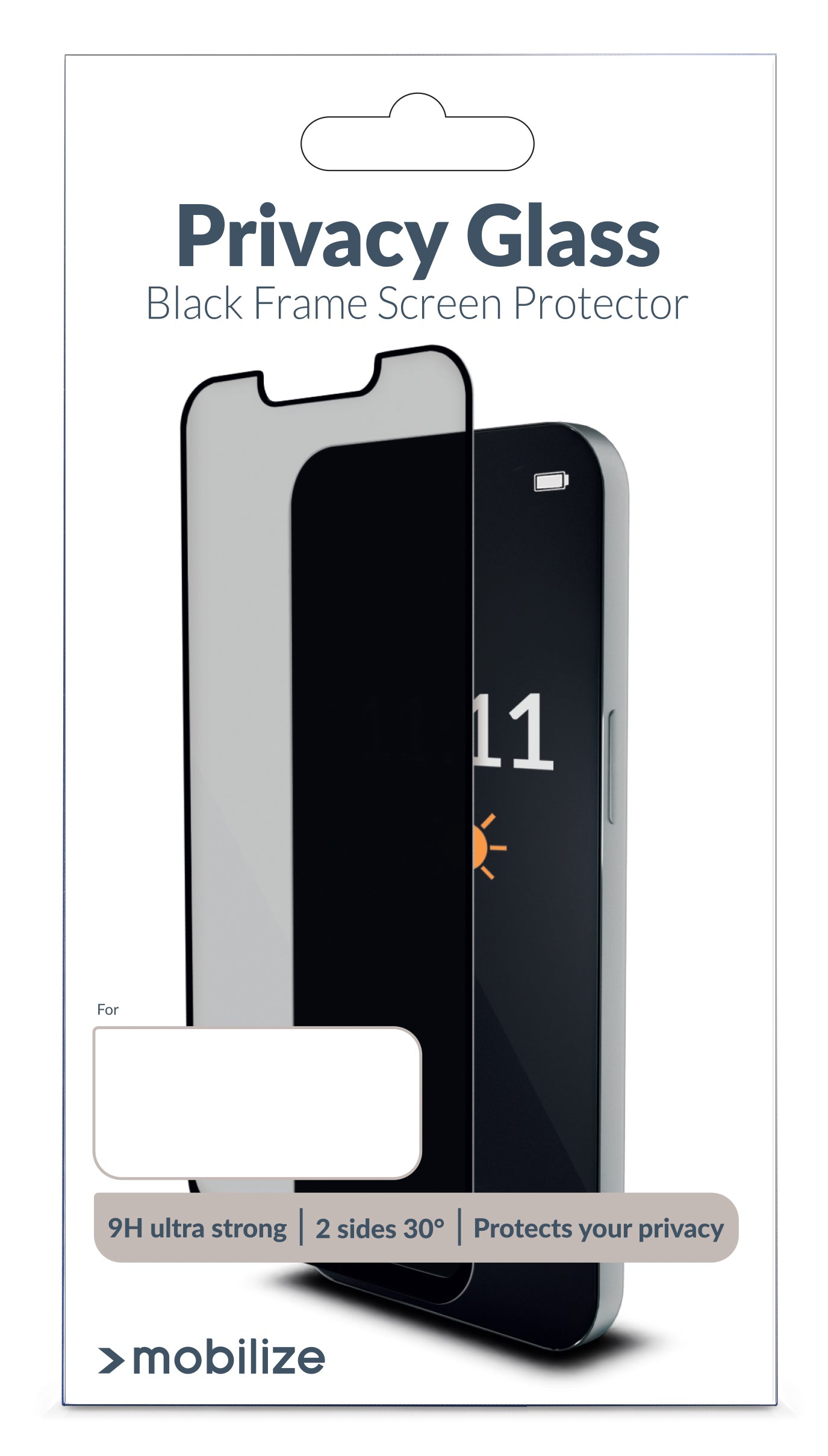 Mobilize Privacy Glass Screen Protector - Black Frame - For Apple Iphone 13 Pro Max/14 Plus