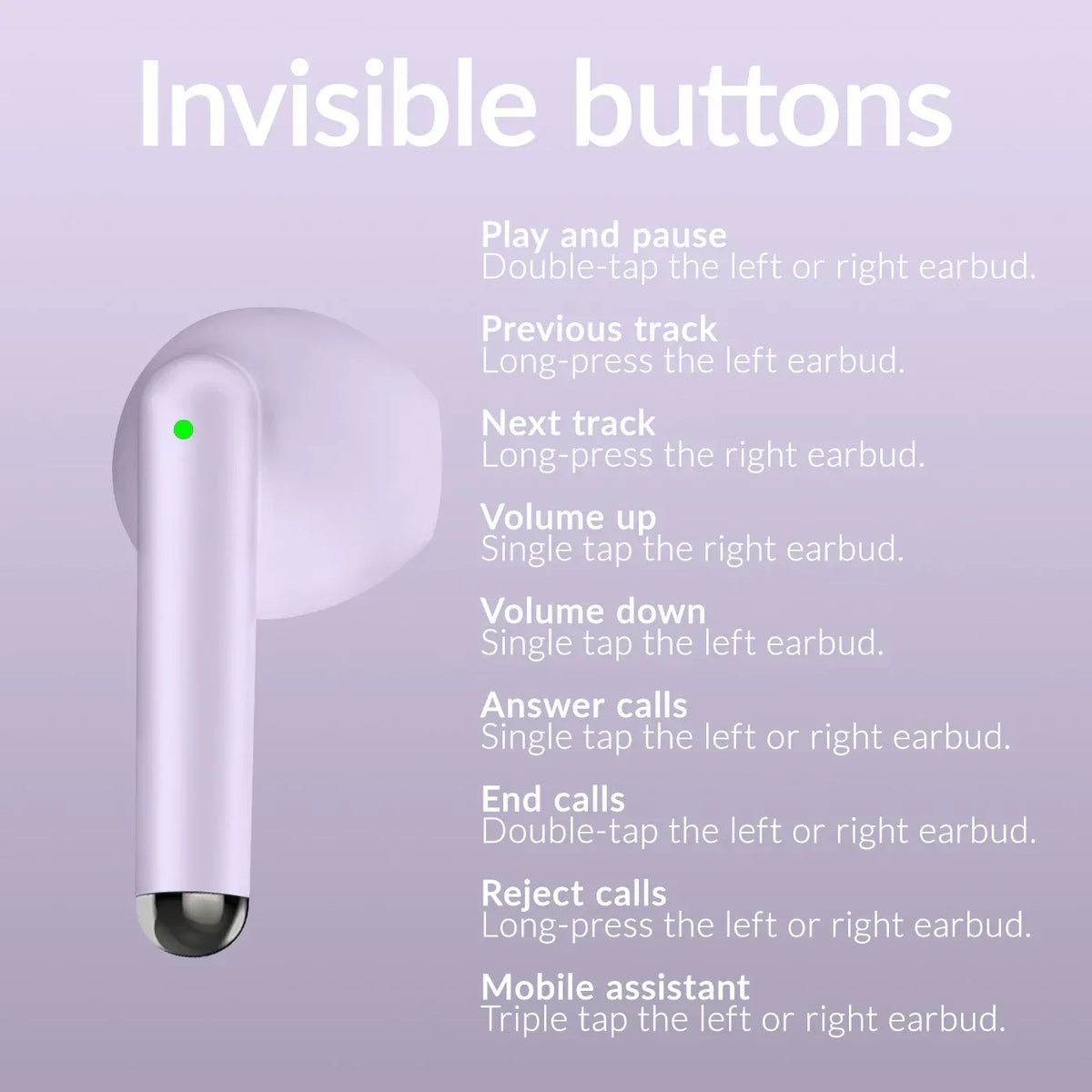 Mobilize Tws Earbuds Pastel Purple - Essentify