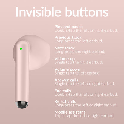 Mobilize Tws Earbuds Pastel Pink