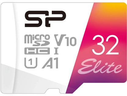 Silicon Power Elite Micro Sdhc Incl. Sd Adapter 32Gb Uhs-1 U1 A1 V10 Class 10 Color - Essentify