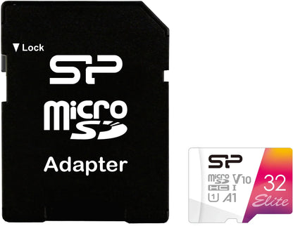 Silicon Power Elite Micro Sdhc Incl. Sd Adapter 32Gb Uhs-1 U1 A1 V10 Class 10 Color - Essentify
