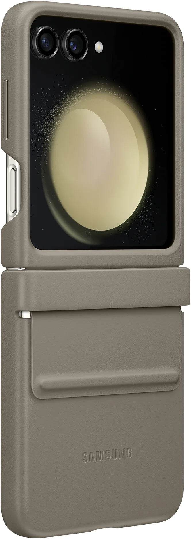 Samsung Flap Vegan Leather Case Galaxy Z Flip5 Etoupe - Essentify