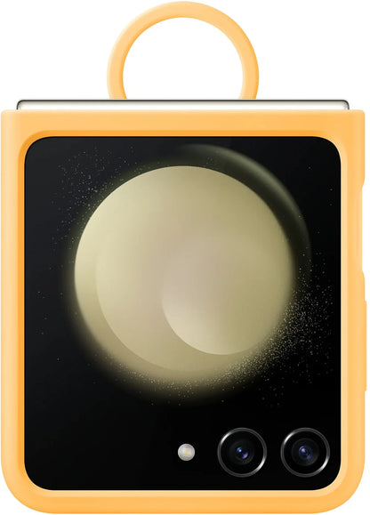 Samsung Silicone Cover With Ring Galaxy Z Flip5 Apricot - Essentify