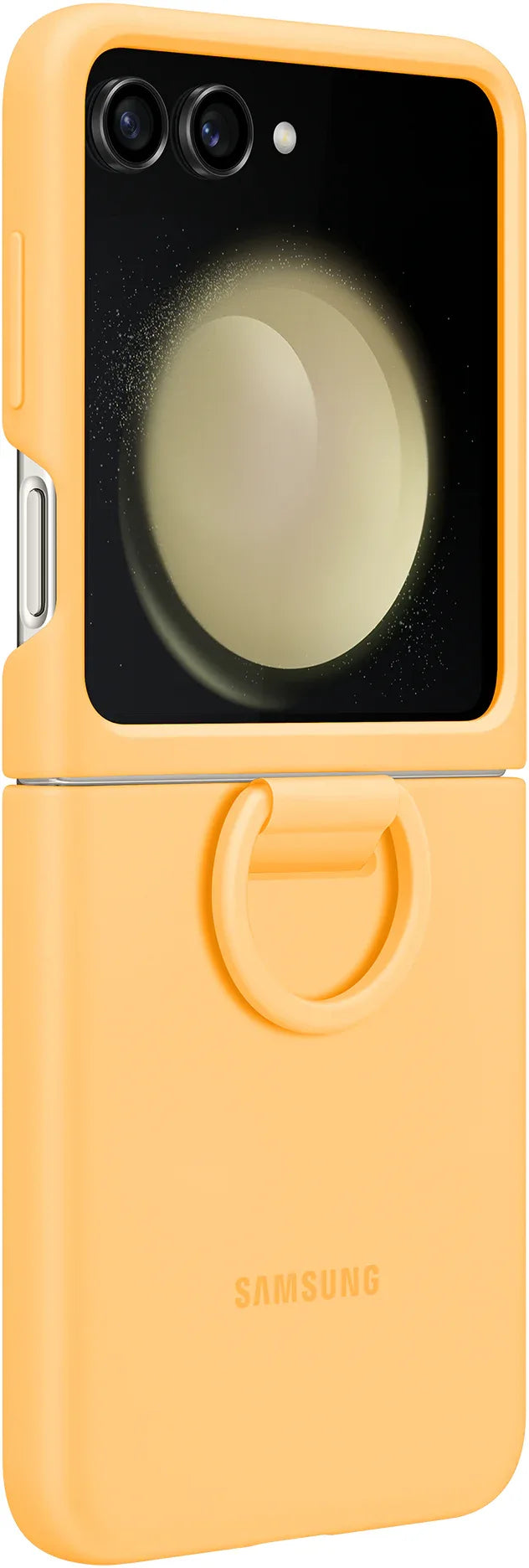 Samsung Silicone Cover With Ring Galaxy Z Flip5 Apricot - Essentify