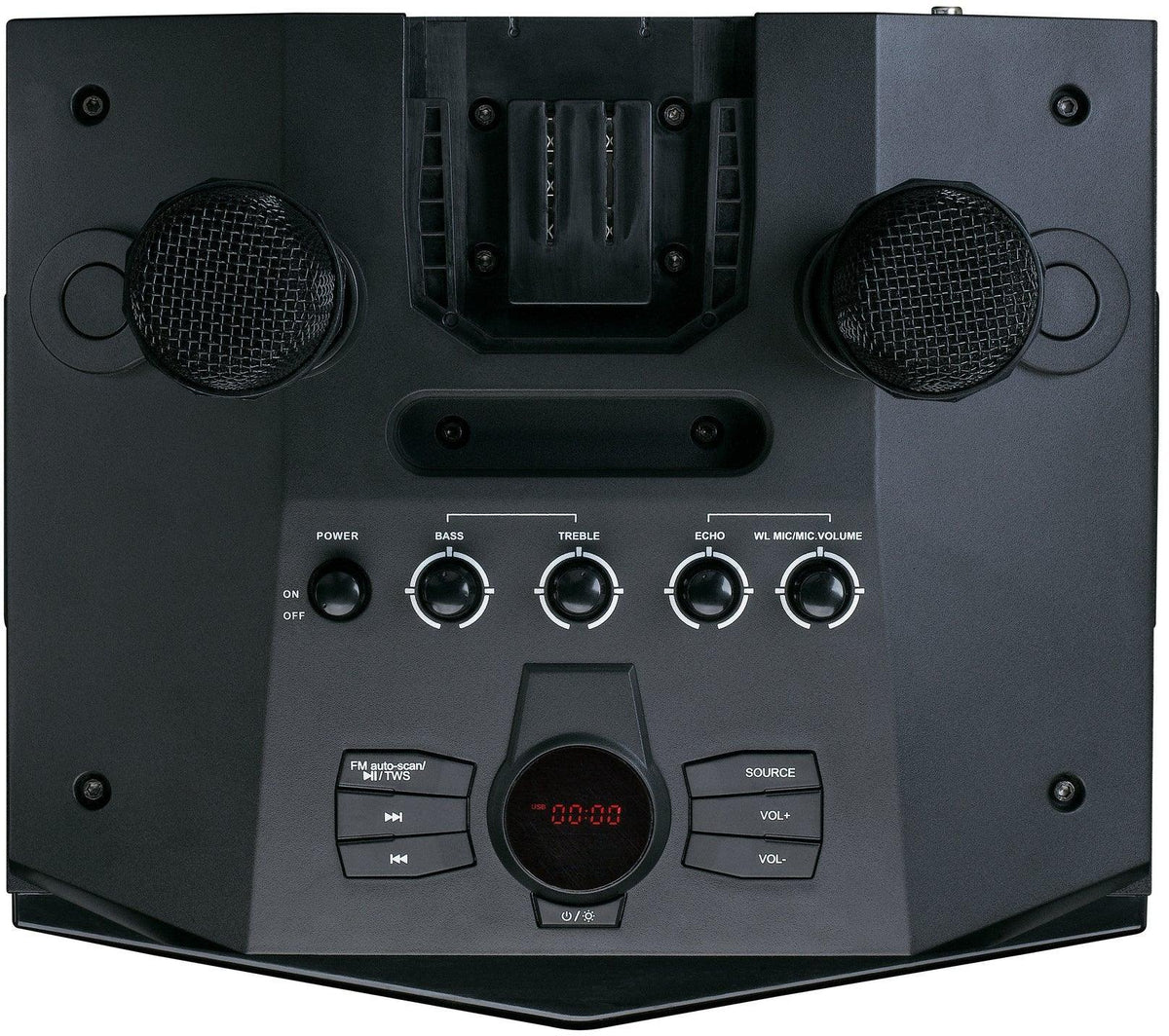 Lenco Bluetooth Party Speaker + Remote + 2 Microphones Black - Essentify