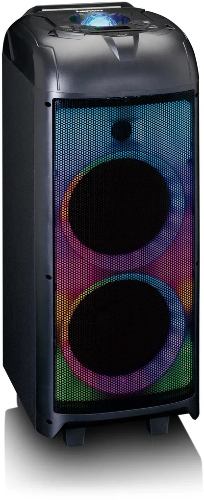 Lenco Bluetooth Party Speaker + Remote + 2 Microphones Black - Essentify