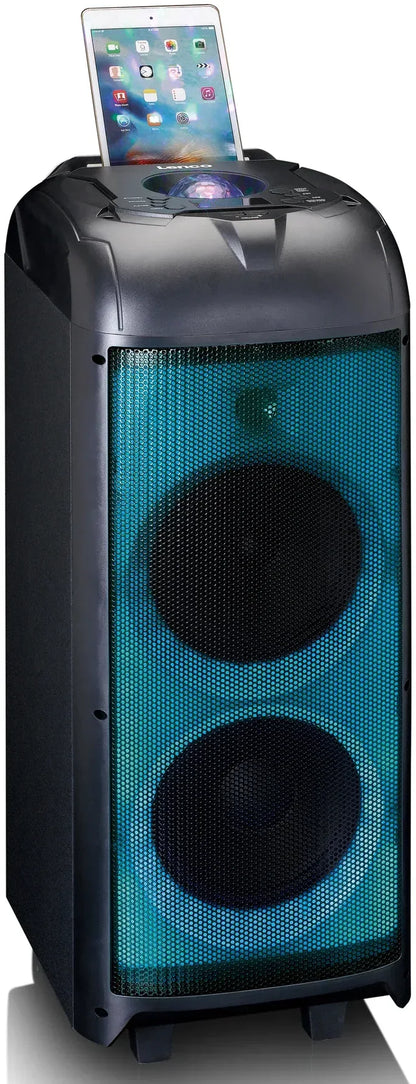 Lenco Bluetooth Party Speaker + Remote + 2 Microphones Black - Essentify