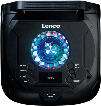 Lenco Bluetooth Party Speaker + Remote + 2 Microphones Black - Essentify