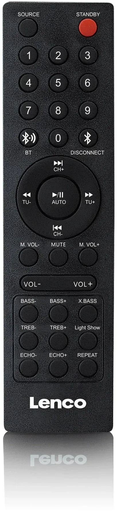 Lenco Bluetooth Party Speaker + Remote + 2 Microphones Black - Essentify