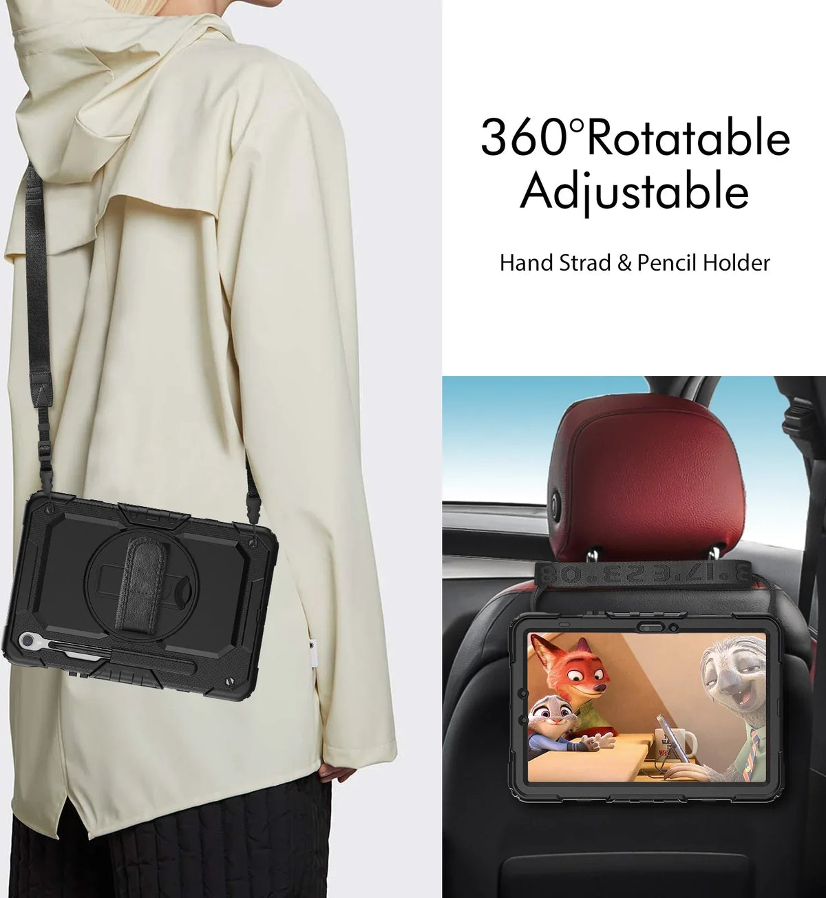 Xccess Survivor All-Round Case Samsung Galaxy Tab S9 11/S9 Fe 10.9/S10 Fe 11 Black (Screenless) - Essentify