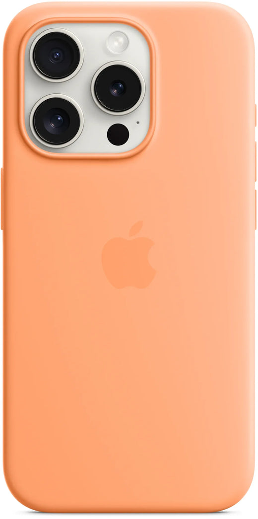 Apple Silicone Case With Magsafe Iphone 15 Pro Sorbet Orange - Essentify