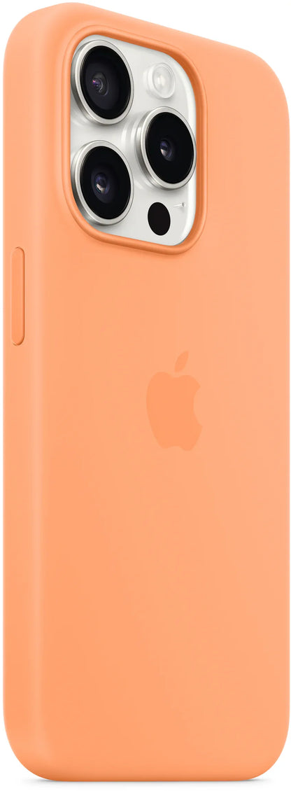 Apple Silicone Case With Magsafe Iphone 15 Pro Sorbet Orange - Essentify