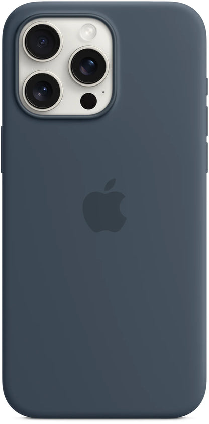Apple Silicone Case With Magsafe Iphone 15 Pro Max Storm Blue - Essentify