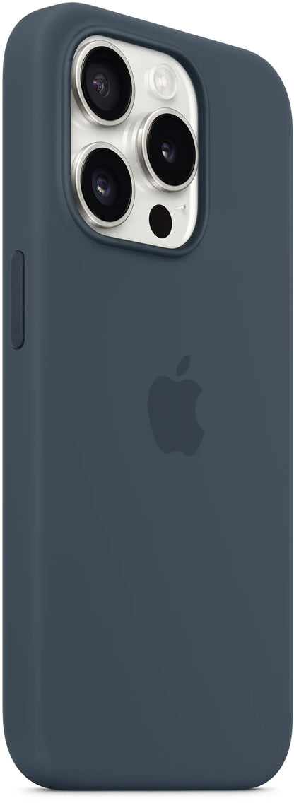 Apple Silicone Case With Magsafe Iphone 15 Pro Max Storm Blue - Essentify