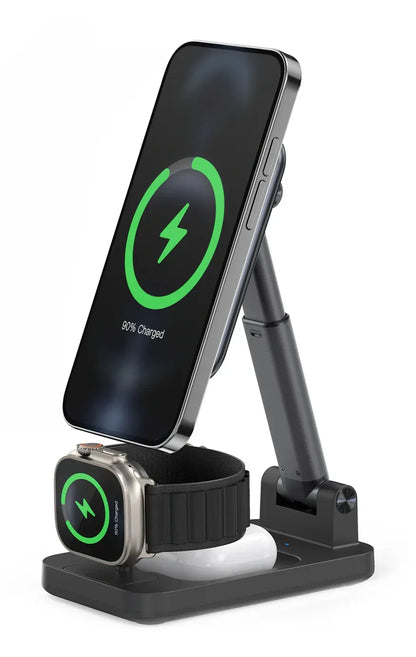 Mobilize 3In1 Charger Station Magsafe Compatible 15W Black - Essentify