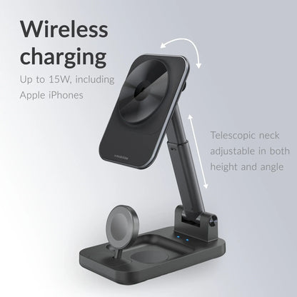 Mobilize 3In1 Charger Station Magsafe Compatible 15W Black - Essentify