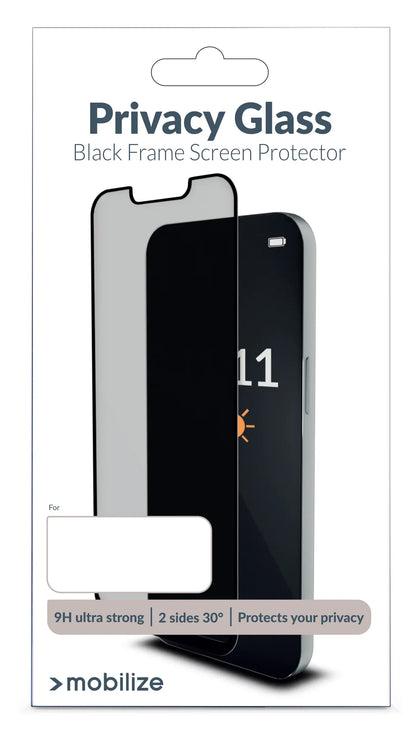 Mobilize Privacy Glass Screen Protector - Black Frame - For Apple Iphone 12/12 Pro - Essentify