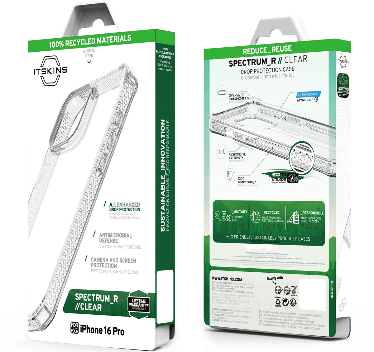 Itskins Level 2 Spectrumclear_R For Apple Iphone 16 Pro Transparent - Essentify