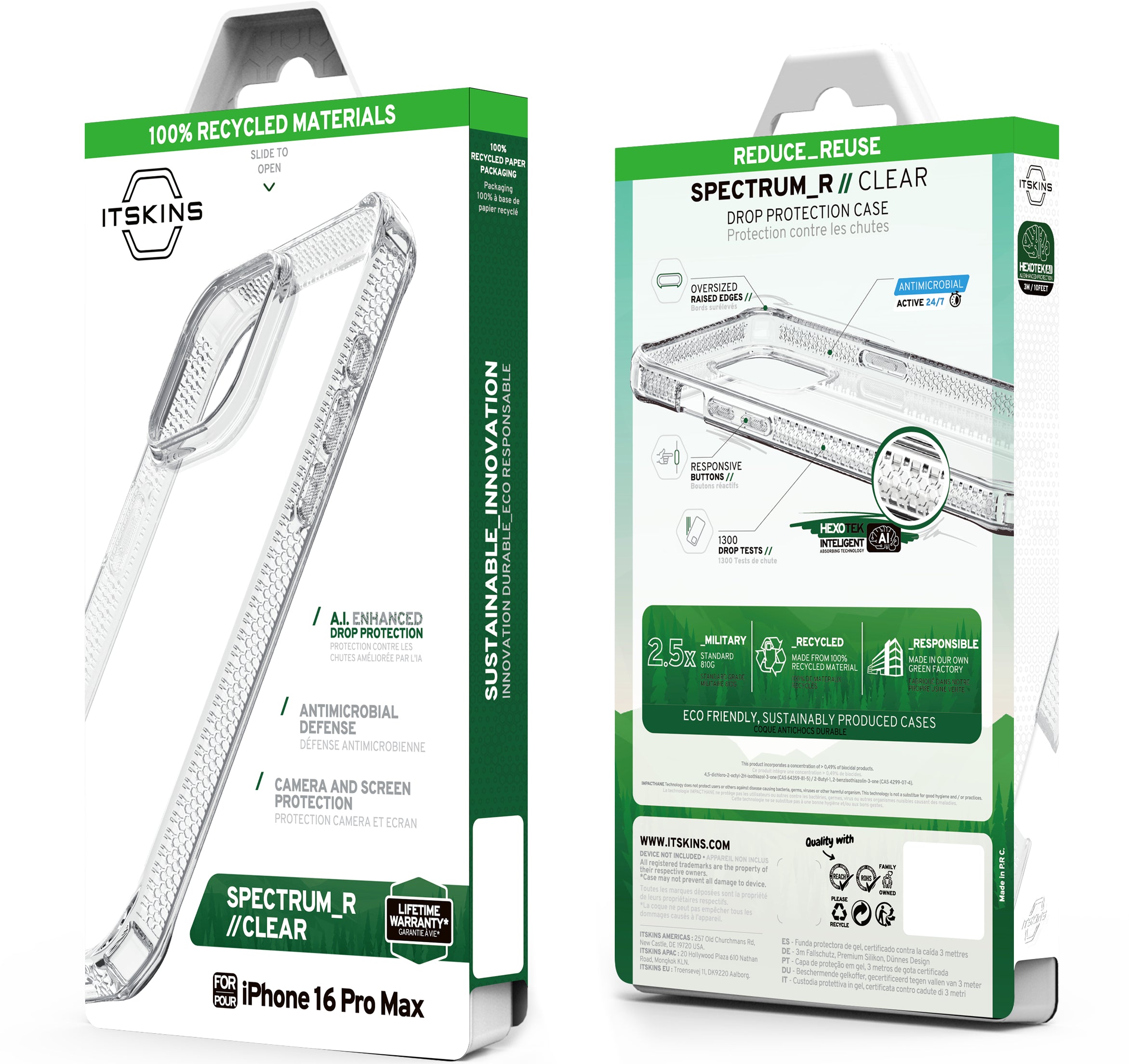 Itskins Level 2 Spectrumclear_R For Apple Iphone 16 Pro Max Transparent