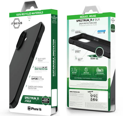 Itskins Level 3 Spectrumsilk_R For Apple Iphone 16 Black - Essentify
