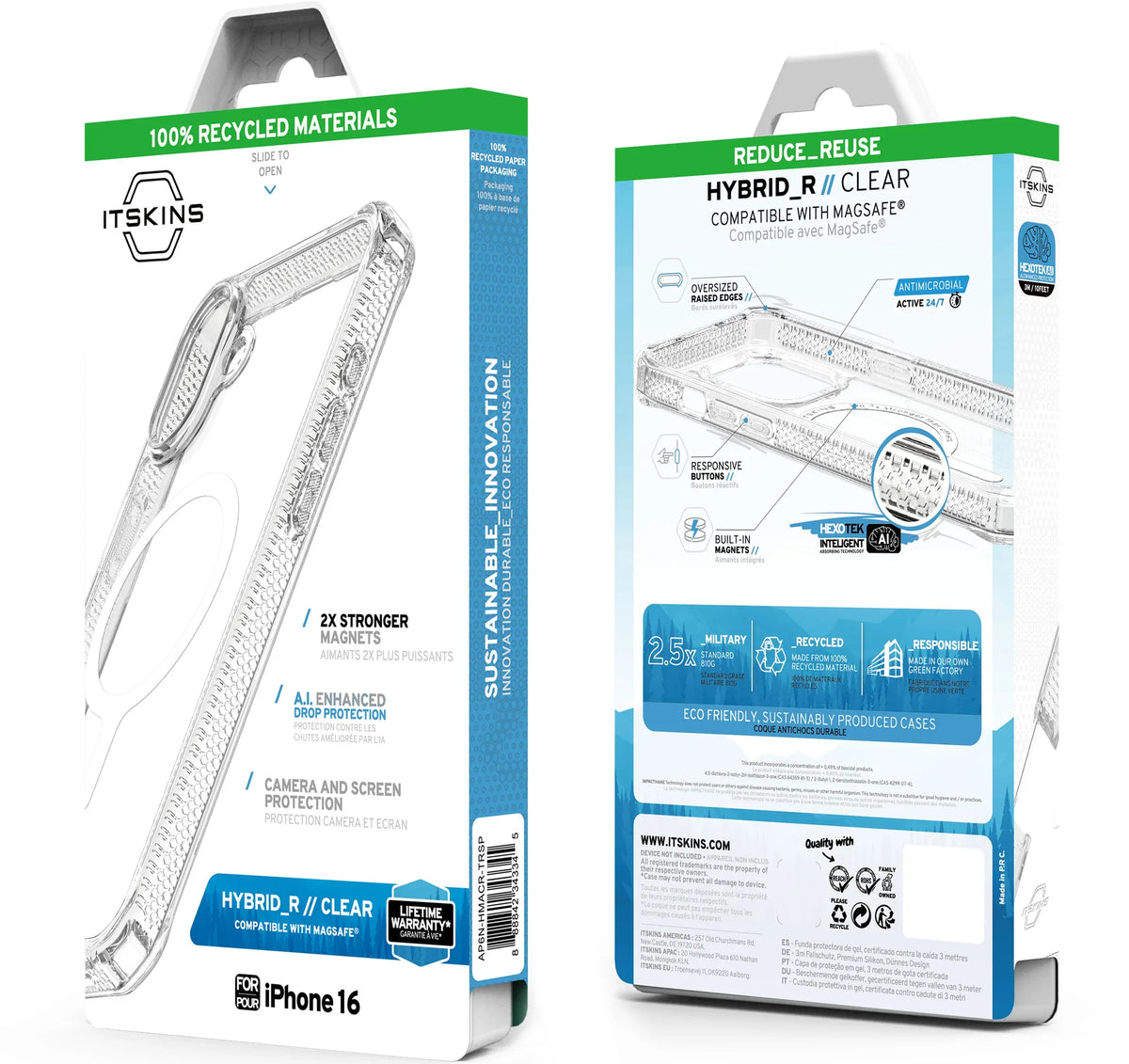 Itskins Level 2 Hybridmagclear_R For Apple Iphone 16 Transparent - Essentify