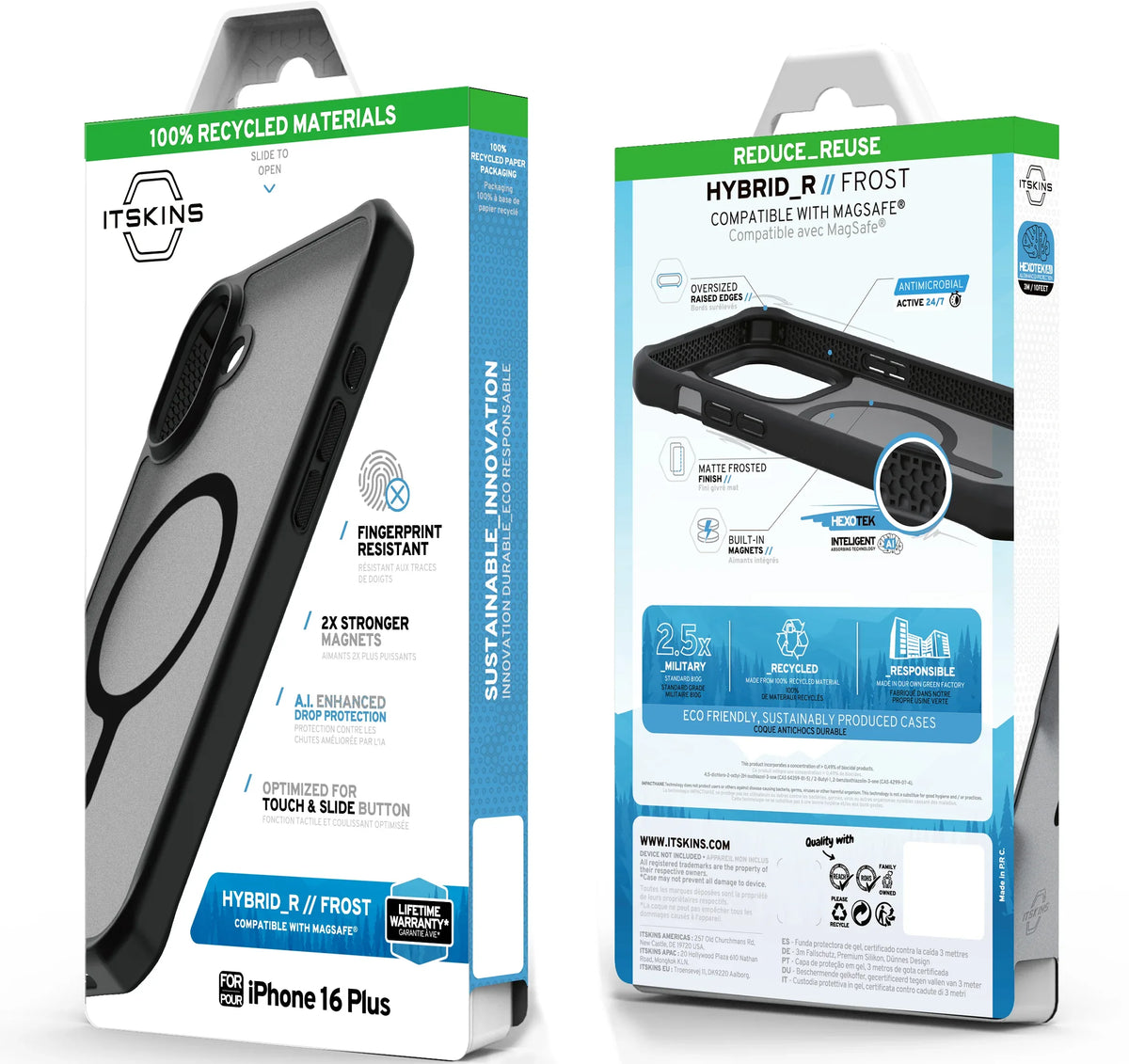 Itskins Level 2 Hybridmagfrost_R For Apple Iphone 16 Plus Black - Essentify