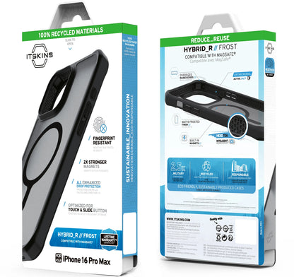 Itskins Level 2 Hybridmagfrost_R For Apple Iphone 16 Pro Max Black - Essentify