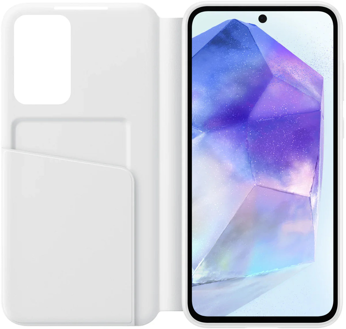 Samsung Smart Clear View Cover Galaxy A55 5G White - Essentify