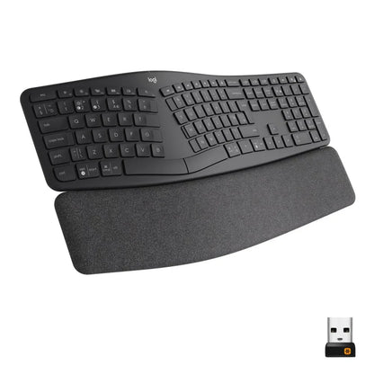 Logitech K860 Ergo | Draadloos Bluetooth Toetsenbord met Receiver | QWERTY - Essentify