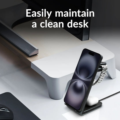 Mobilize 3In1 Aluminium Wireless Charger Station 15W - Essentify