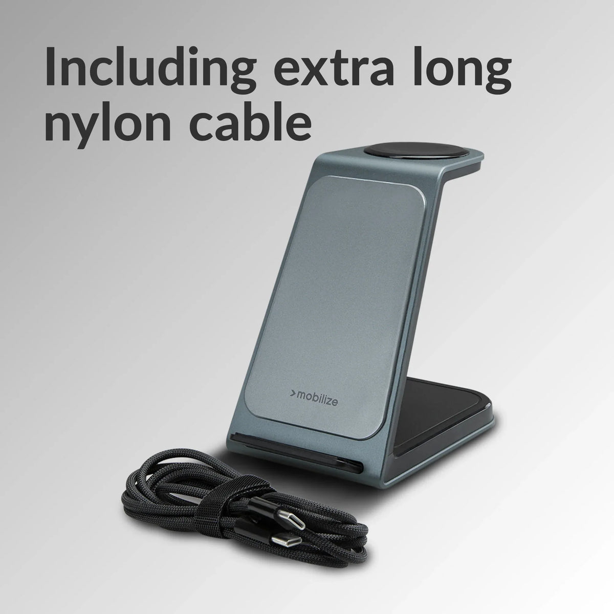 Mobilize 3In1 Aluminium Wireless Charger Station 15W - Essentify