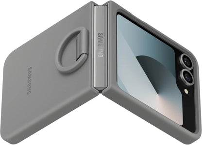 Samsung Silicone Cover With Ring Galaxy Z Flip6 Grey - Essentify